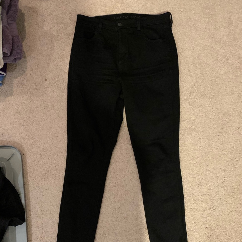 American Eagle Super Hi Rise Curvy Black Jeggings